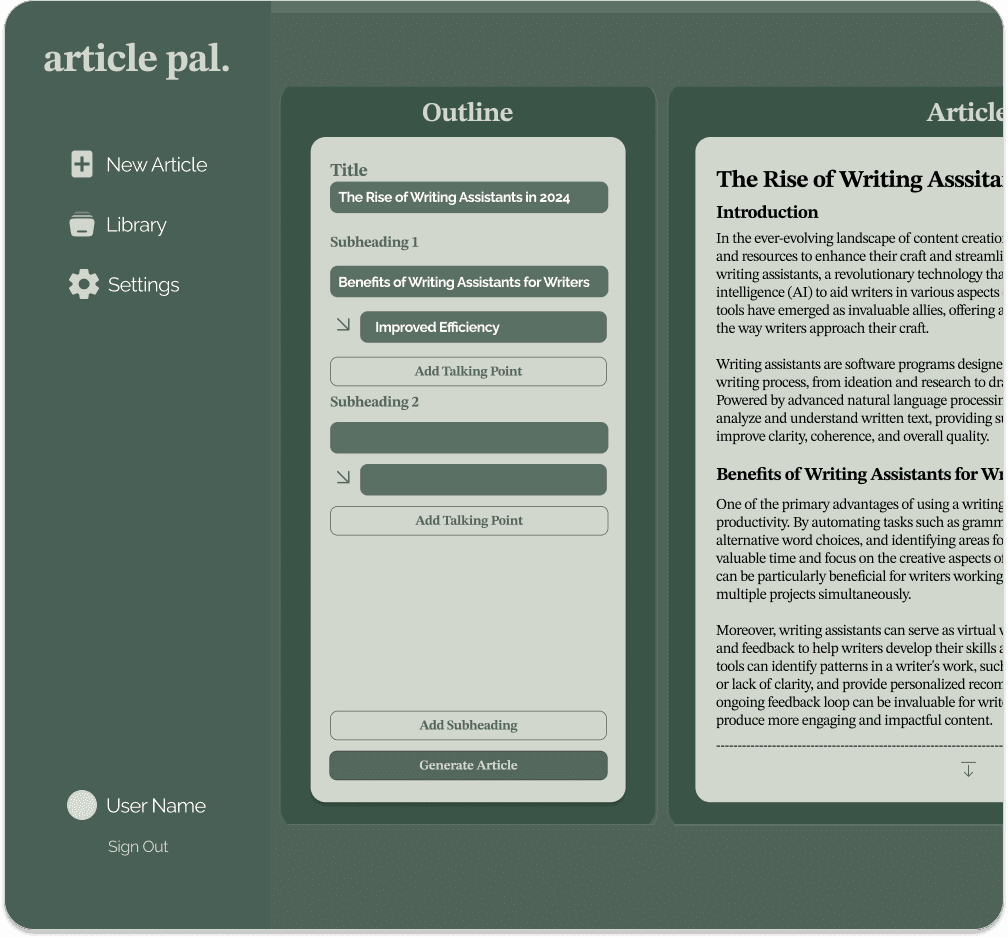 A snapshot of what Article Pal's editor looks like.